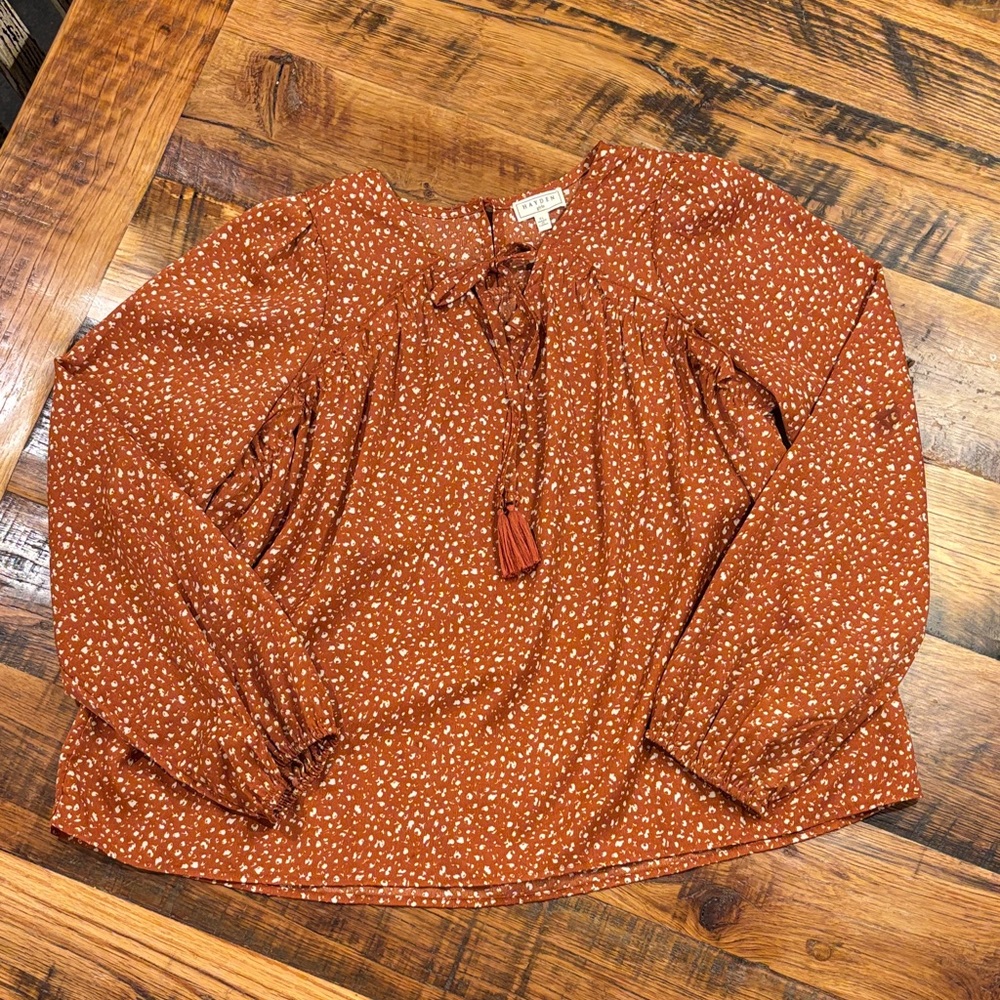 Hayden Kids Orange Patterned Blouse